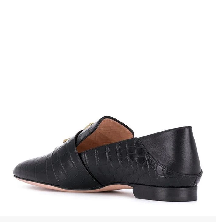 商品Bally|香港直邮Bally 巴利 女士黑色牛皮Janelle乐福鞋 6228183,价格¥4613,第1张图片详细描述