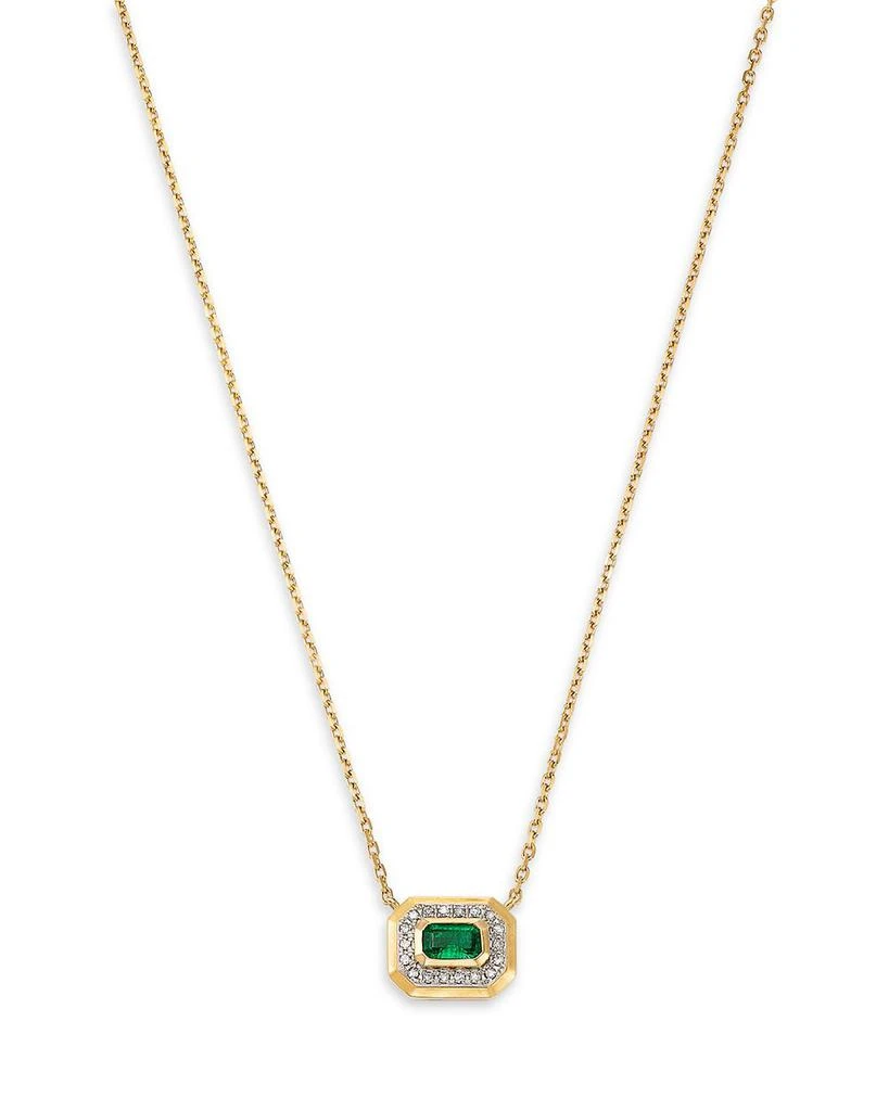 商品Bloomingdale's Fine Collection|Emerald & Diamond Pendant Necklace in 14K Yellow Gold, 18",价格¥19471,第1张图片