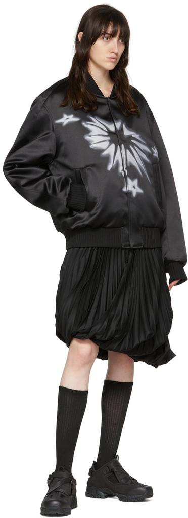 Black Polyester Bomber Jacket商品第4张图片规格展示