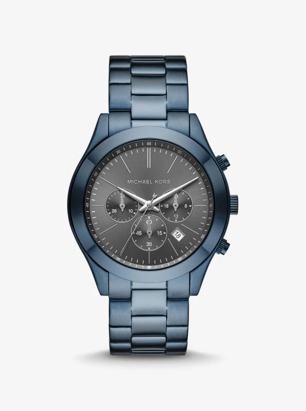 商品Michael Kors|Oversized Slim Runway Blue-Tone Watch,价格¥2063,第1张图片