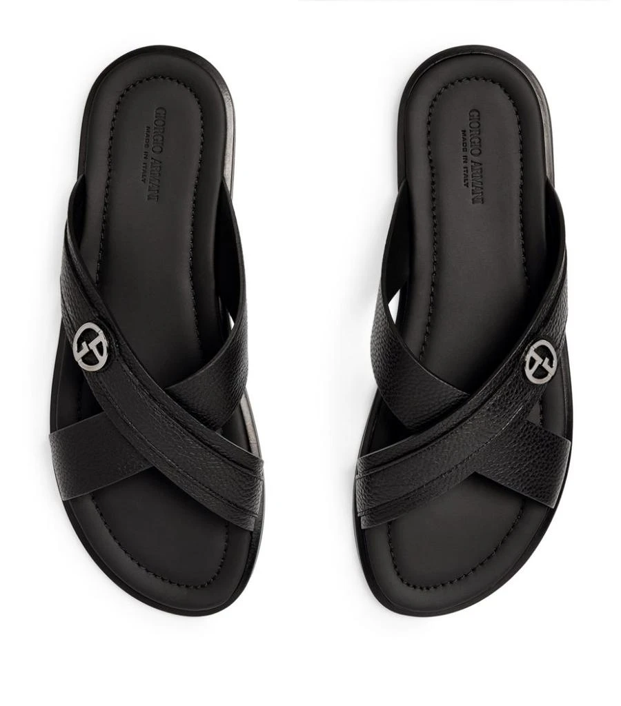 商品Giorgio Armani|Leather Slip-On Sandals,价格¥4851,第2张图片详细描述