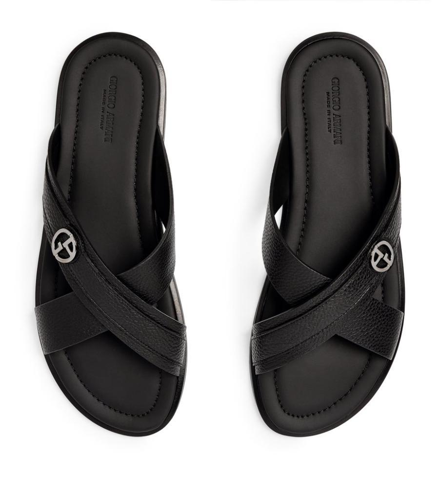商品Giorgio Armani|Leather Slip-On Sandals,价格¥4021,第4张图片详细描述