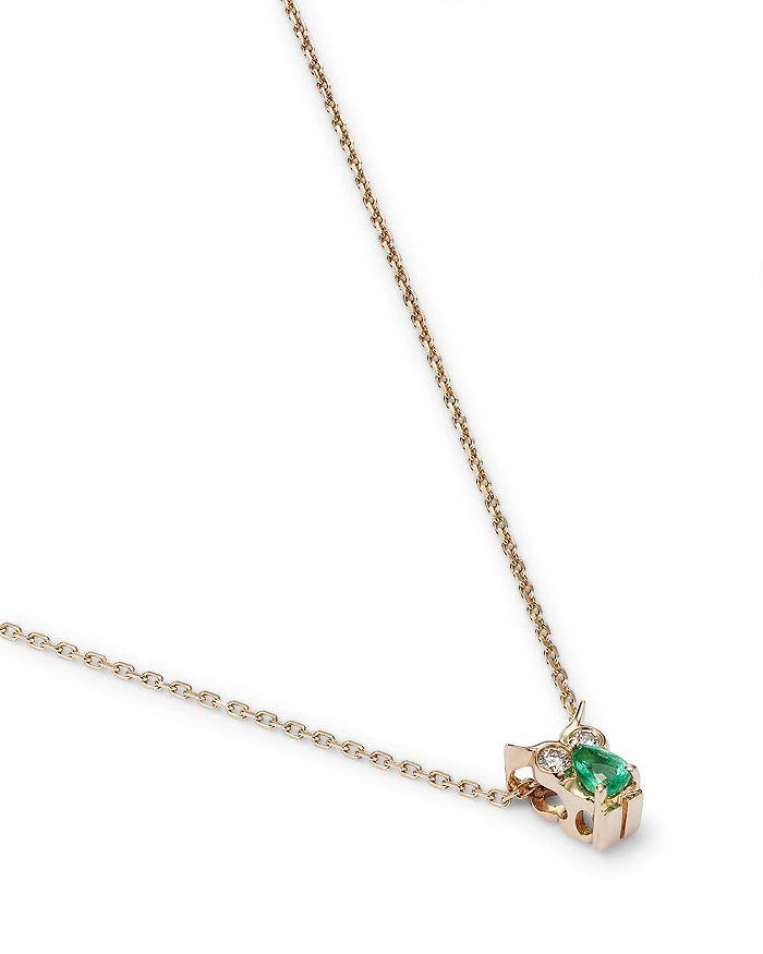 商品Bloomingdale's|Emerald & Diamond Owl Pendant Necklace in 14K Yellow Gold, 18" - Exclusive,价格¥2878,第3张图片详细描述