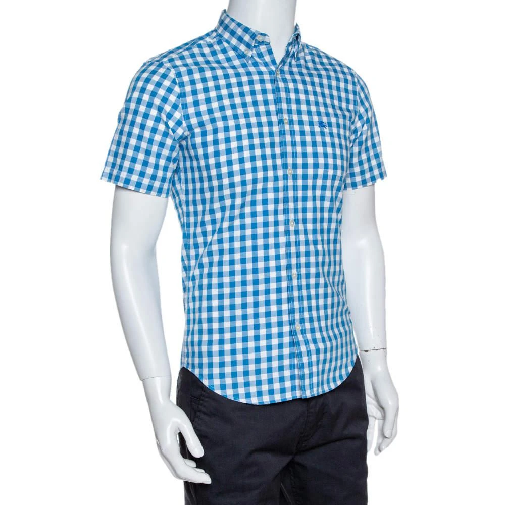 商品[二手商品] Burberry|Burberry Blue Gingham Check Cotton Short Sleeve Shirt S,价格¥1156,第2张图片详细描述