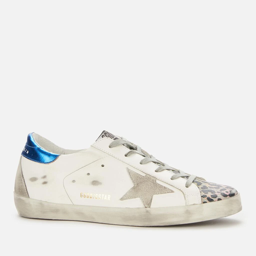 商品Golden Goose|Golden Goose Women's Superstar Leather Trainers - White/Silver/Multi Leopard,价格¥2486,第1张图片