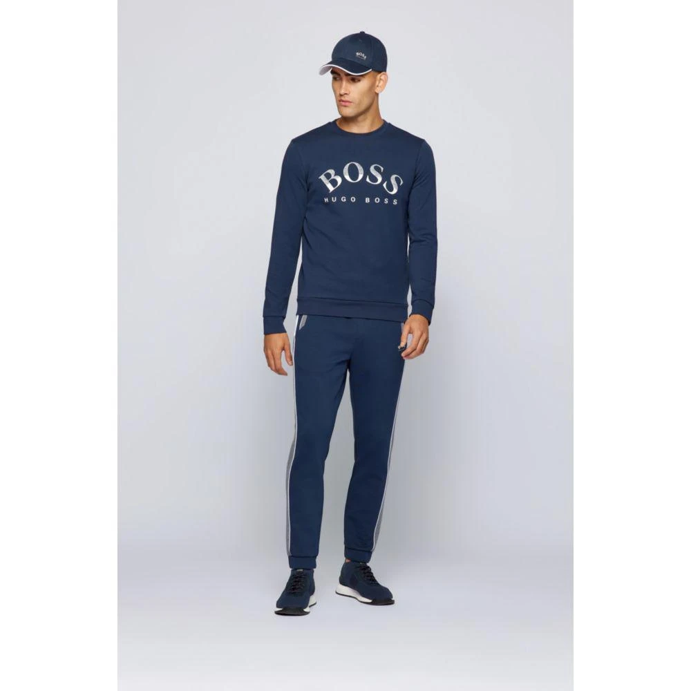 商品Hugo Boss|HUGO BOSS - Cotton Blend Slim Fit Sweatshirt With Curved Logo,价格¥811,第2张图片详细描述