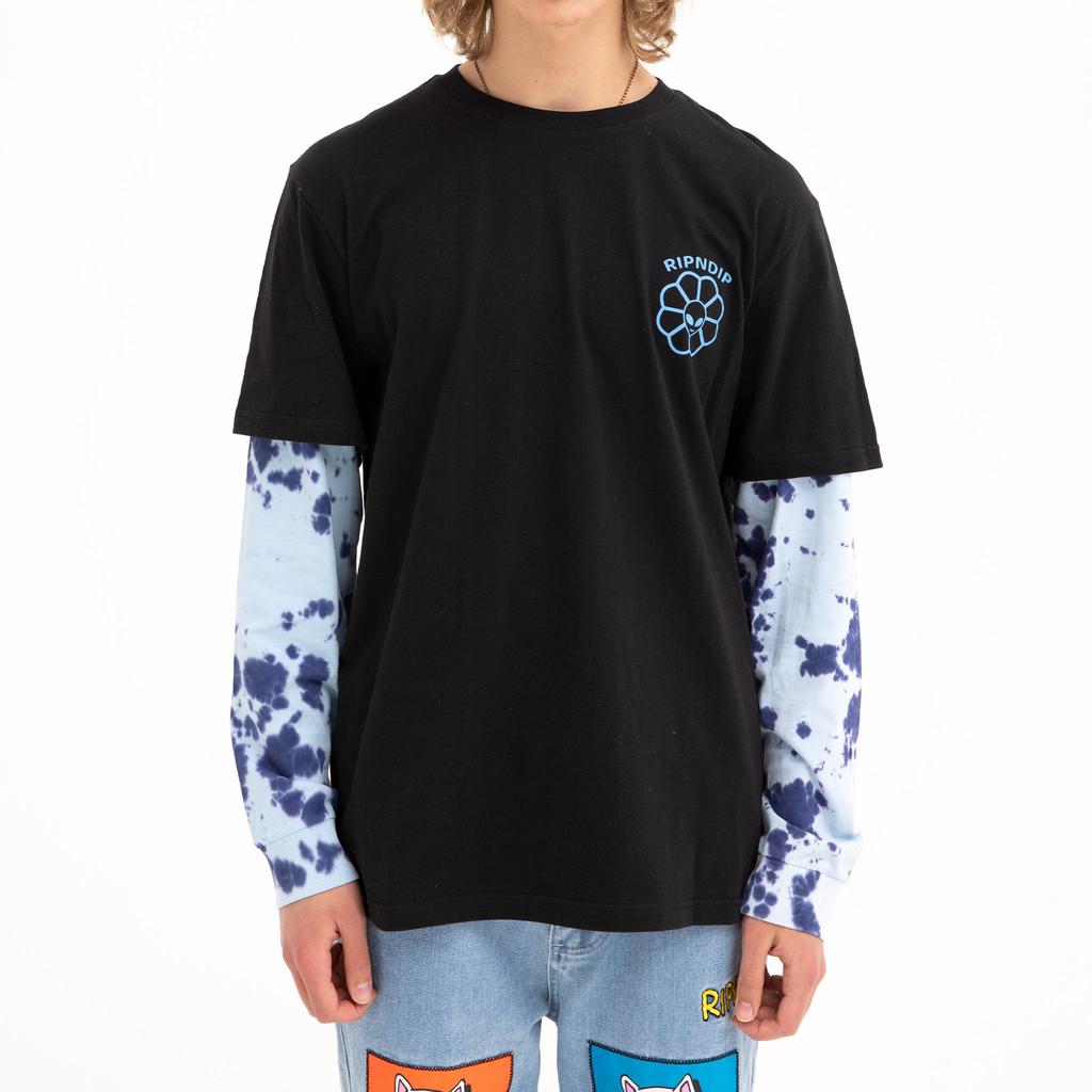 Get A Grip Double Sleeve Tee (Black/Light Blue Tie Dye)商品第2张图片规格展示