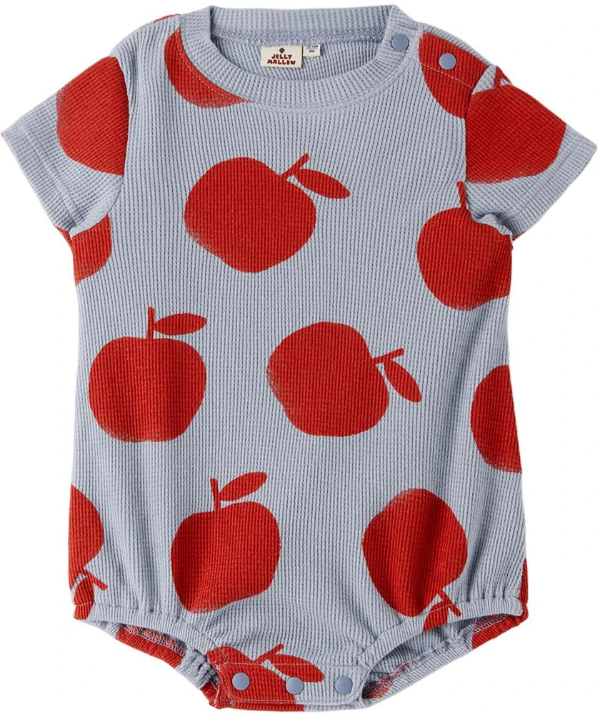 商品Jellymallow|Baby Blue & Red Pomme Bodysuit & Bib Set,价格¥283,第2张图片详细描述