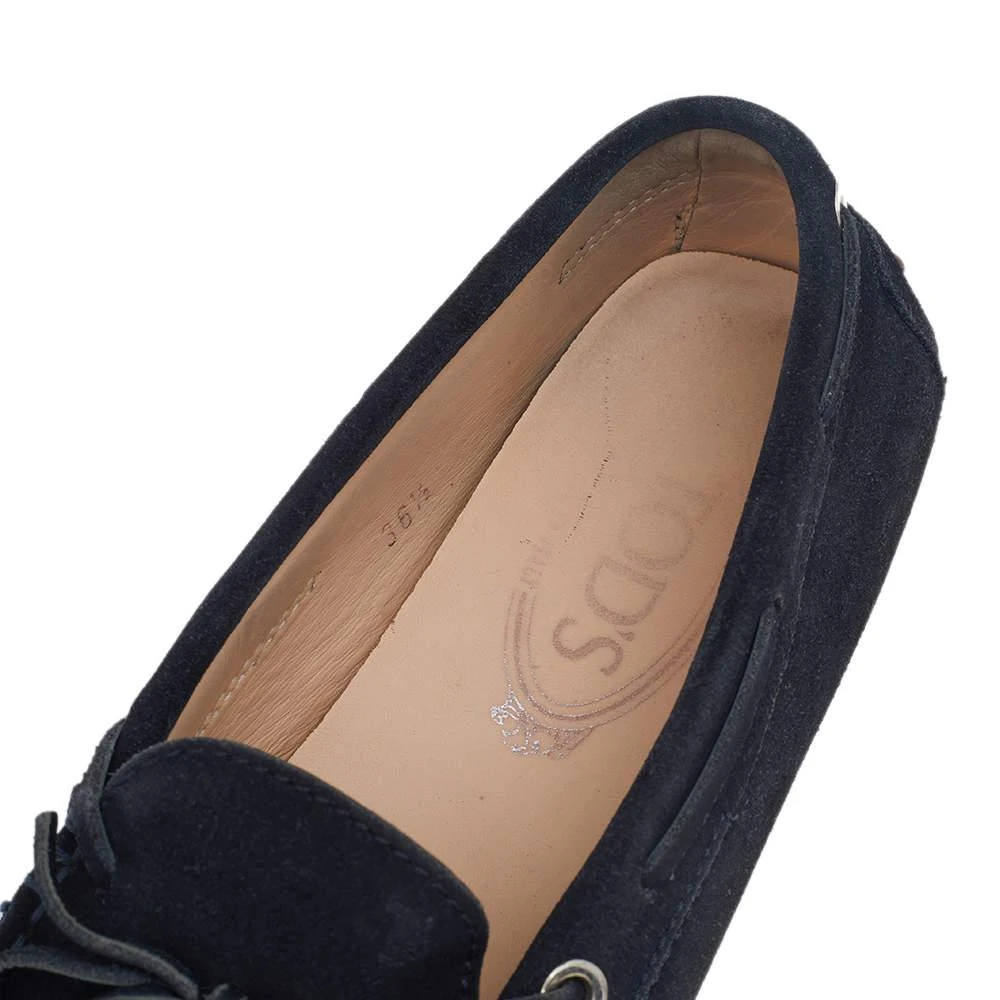 Tod's Navy Blue Leather Bow Slip On Loafers Size 36.5 商品