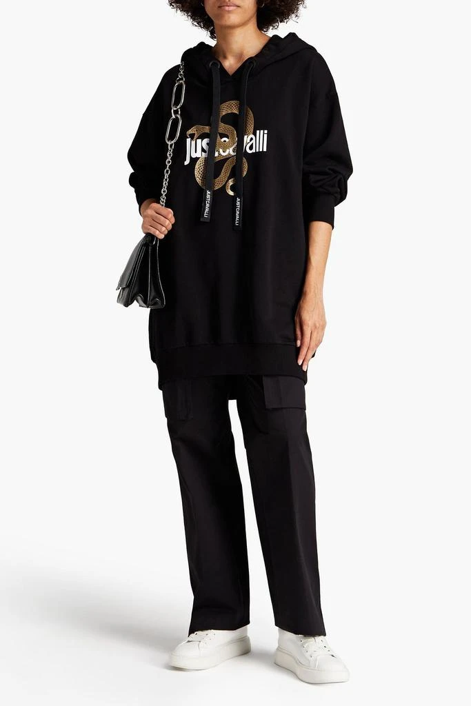 商品Just Cavalli|Oversized printed French cotton-terry hoodie,价格¥678,第2张图片详细描述