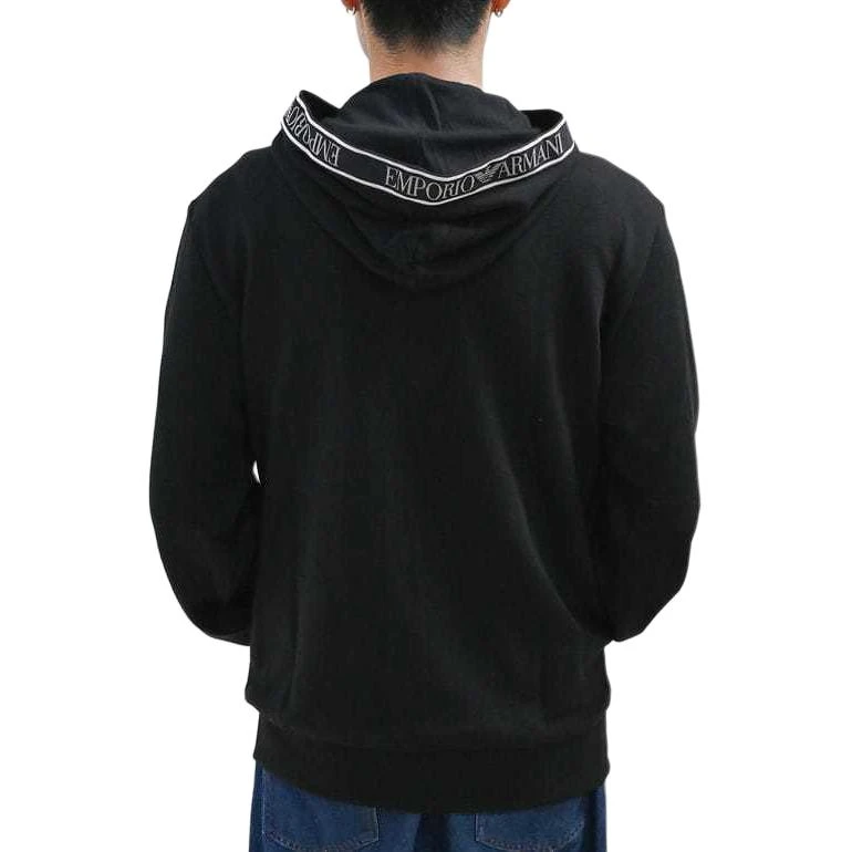 商品[国内直发] Emporio Armani|阿玛��尼 字母品牌Logo图案连帽修身长袖夹克外套 男款 黑色,价格¥1873,第8张图片详细描述