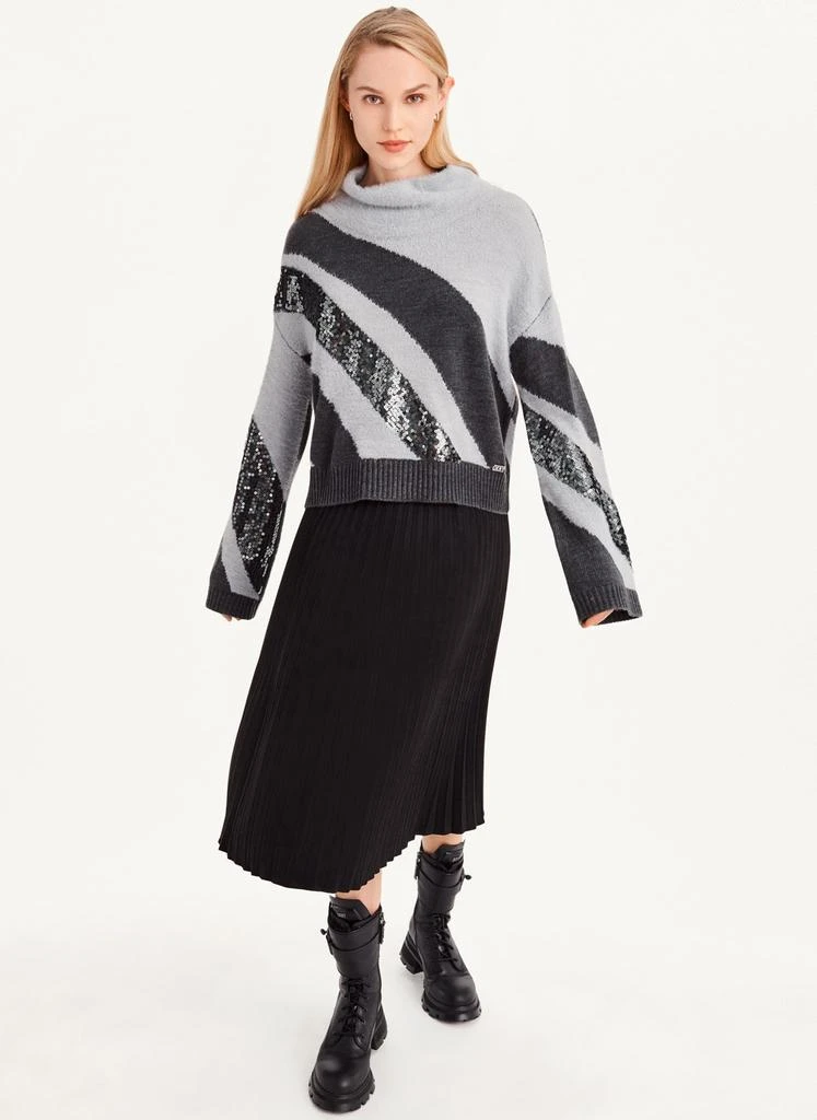 商品DKNY|Cowl Neck Sequin Swirl Sweater,价格¥753,第2张图片详细描述