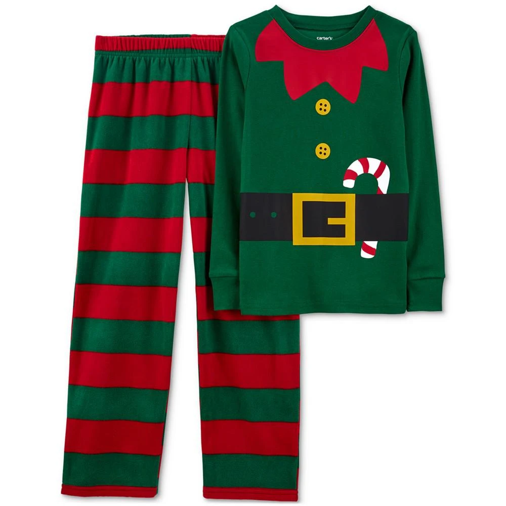 商品Carter's|Big Kids 2-Pc. Elf-Print Pajama Set,价格¥94,第1张图片