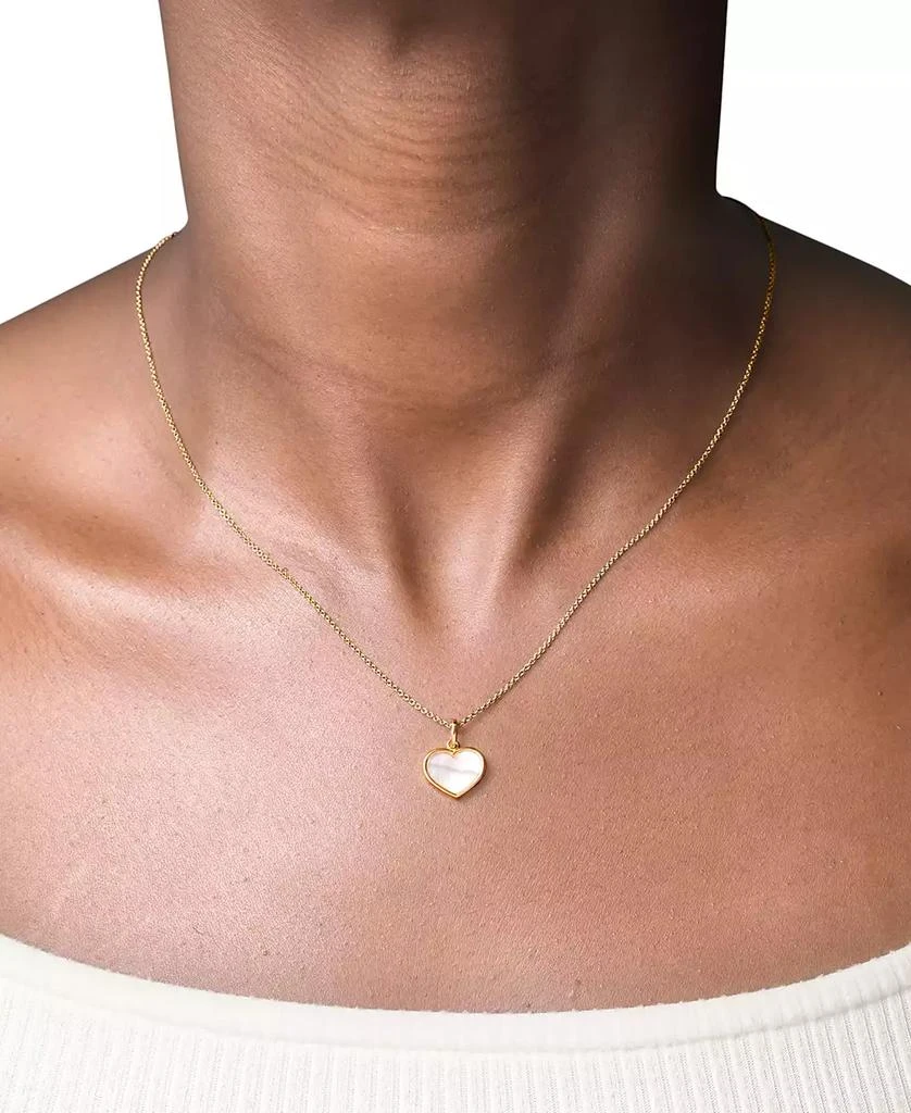 商品Macy's|Mother of Pearl Heart Pendant Necklace in 14k Gold-Plated Sterling Silver, 16" + 2" extender,价格¥1504,第2张图片详细描述