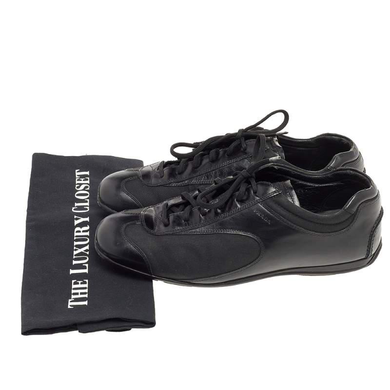 Prada Sport Black Leather And Nylon Low Top Sneakers Size 42商品第8张图片规格展示