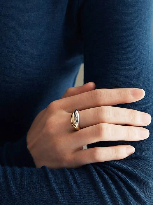 商品hyeres-lor|Etrev 14K Dual Combi Ring WG M HL2R09011C4,价格¥6014,第1张图片