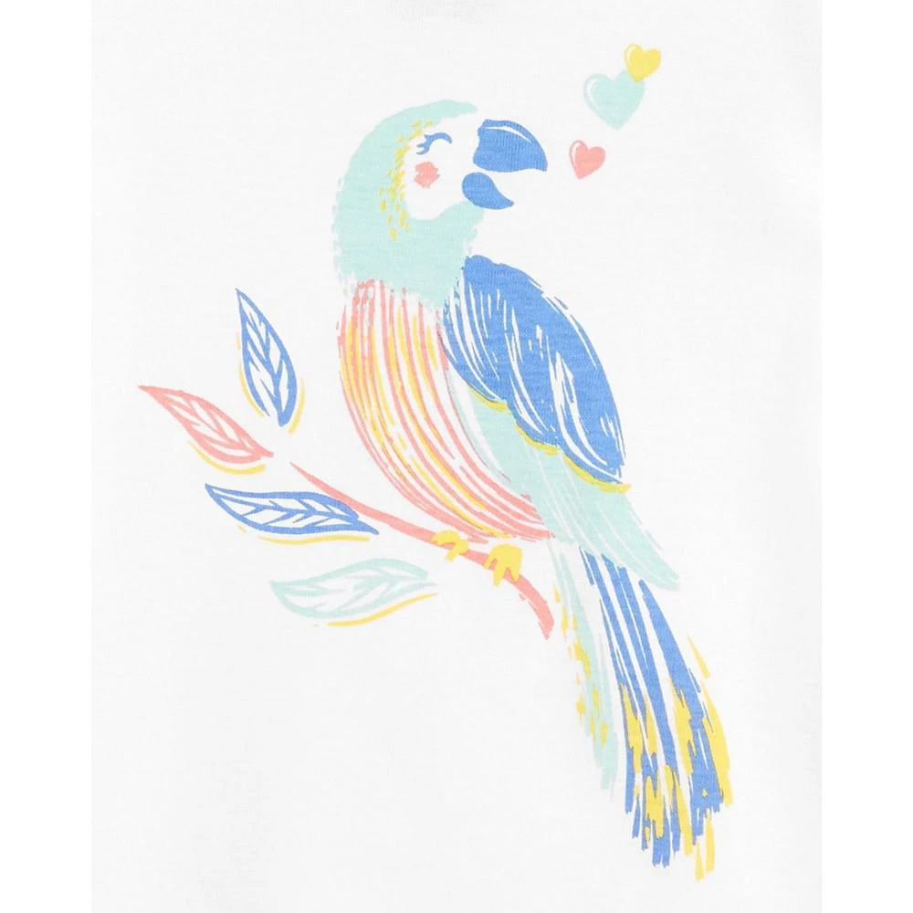 商品Carter's|Toddler Girls Green Tropical Bird Snug Fit Pajama, 4 Piece Set,价格¥135,第2张图片详细描述