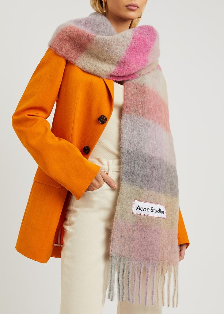 Vally checked alpaca-blend scarf商品第2张图片规格展示