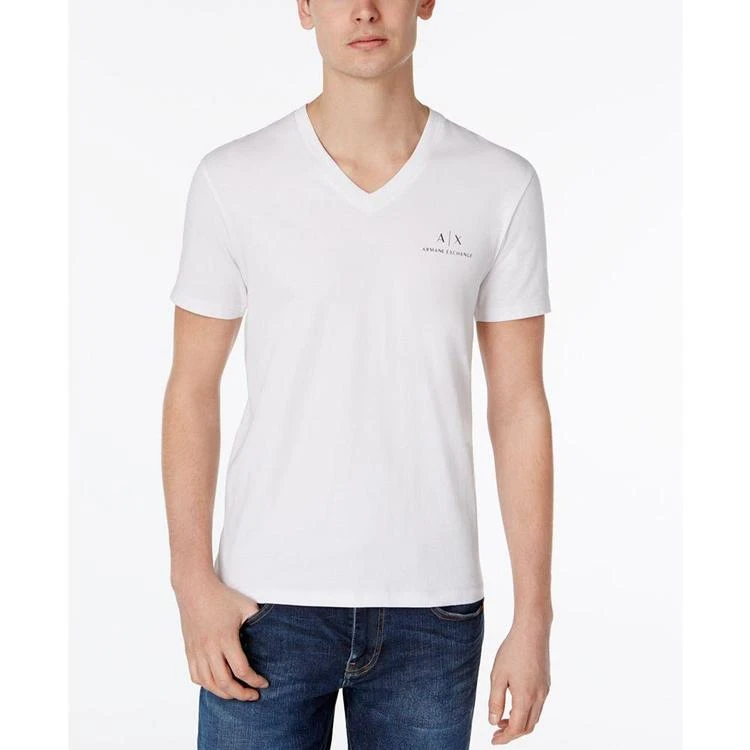 商品Armani Exchange|Men's AX Signature Logo V-Neck T-Shirt,价格¥296,第2张图片详细描述