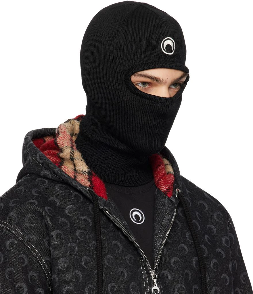 商品MARINE SERRE|黑色 Moon Logo Knit 巴拉克拉法帽,价格¥1719,第2张图片详细描述