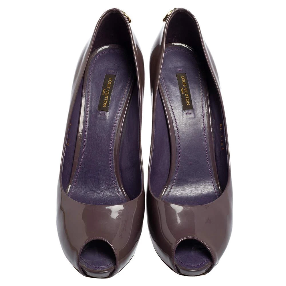 商品[二手商品] Louis Vuitton|Louis Vuitton Purple Patent Leather Oh Really! Peep Toe Platform Pumps Size 40.5,价格¥1091,第3张图片详细描述