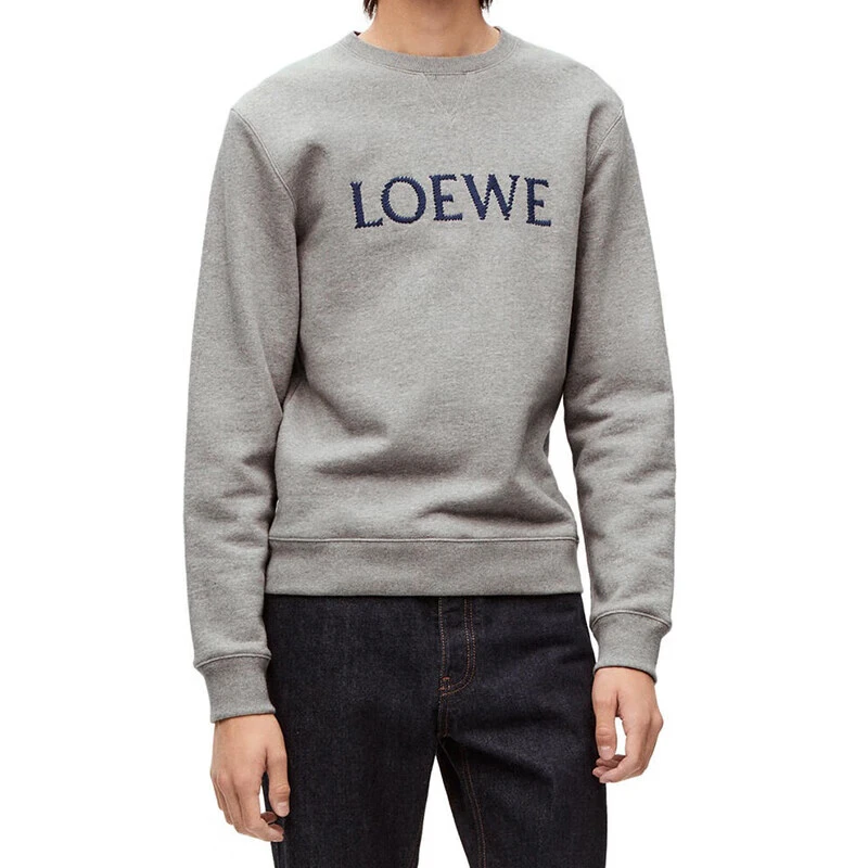 罗意威（LOEWE）男士混色灰色棉质刺绣卫衣 商品