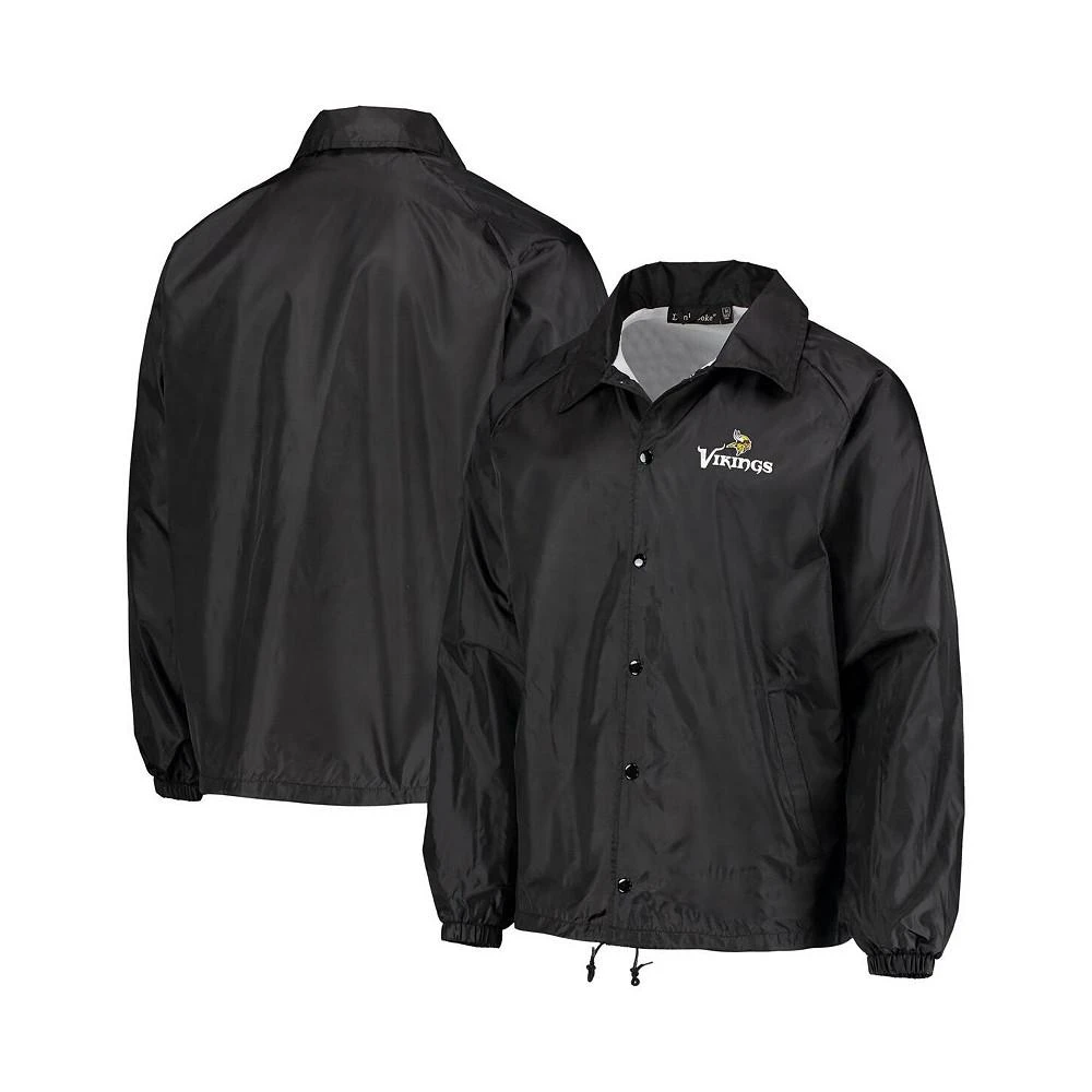 商品Dunbrooke|Men's Black Minnesota Vikings Coaches Classic Raglan Full-Snap Windbreaker Jacket,价格¥277,第1张图片