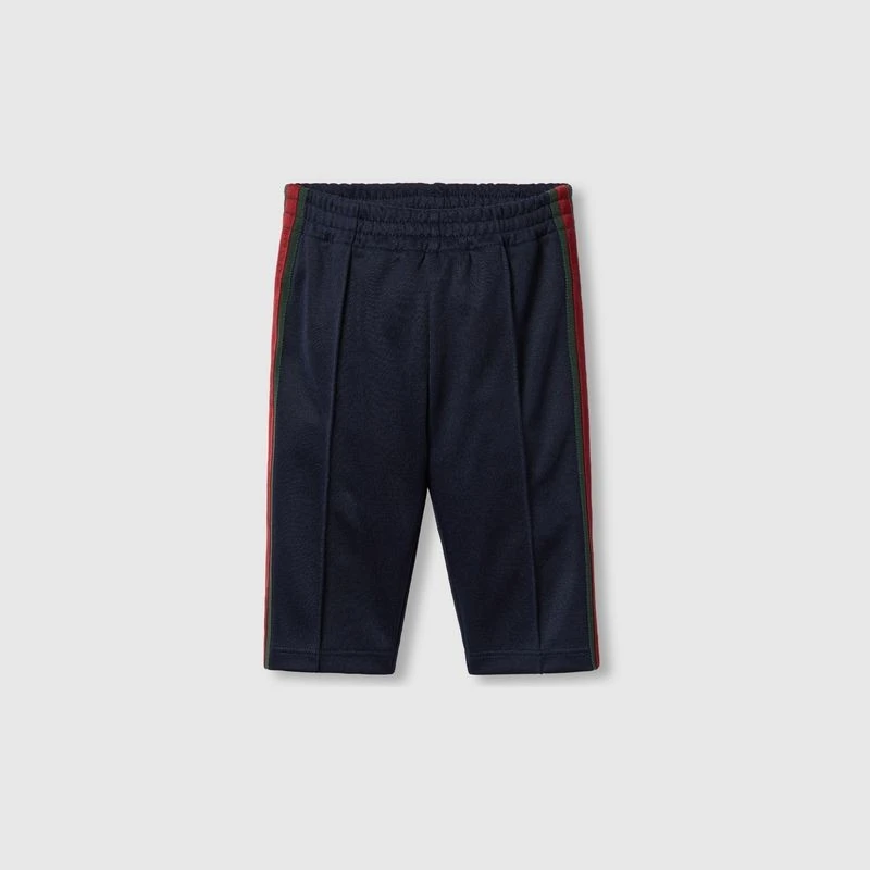 商品Gucci|【预售3-5天】Gucci古驰婴儿深蓝色科技平纹针织婴儿裤,价格¥2167,第5张图片详细描述