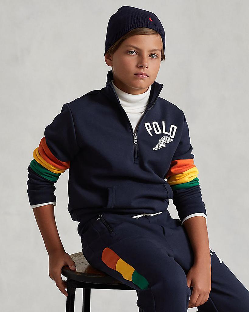商品Ralph Lauren|Boys' Logo Double Knit Quarter Zip Sweatshirt - Little Kid, Big Kid,价格¥383,第6张图片详细描述