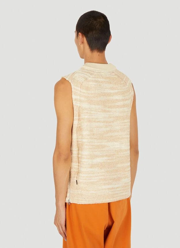 商品Stone Island|Zip Fastening Sleeveless Sweater in Beige,价格¥1194,第4张图片详细描述