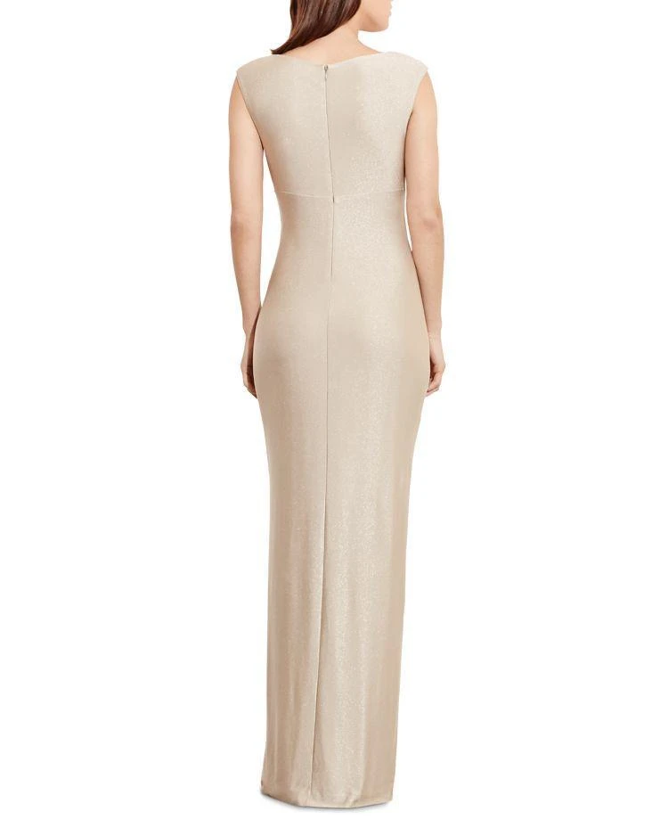 商品Ralph Lauren|Lauren Ralph Lauren Brooch-Accent Metallic Gown,价格¥942,第2张图片详细描述