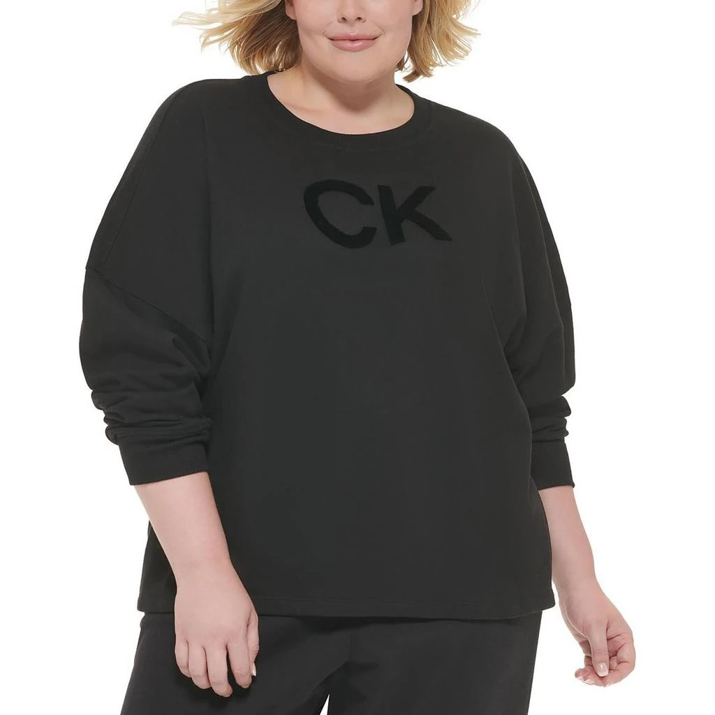 商品Calvin Klein|Calvin Klein Performance Womens Plus Gym Fitness Sweatshirt,价格¥205-¥227,第1张图片