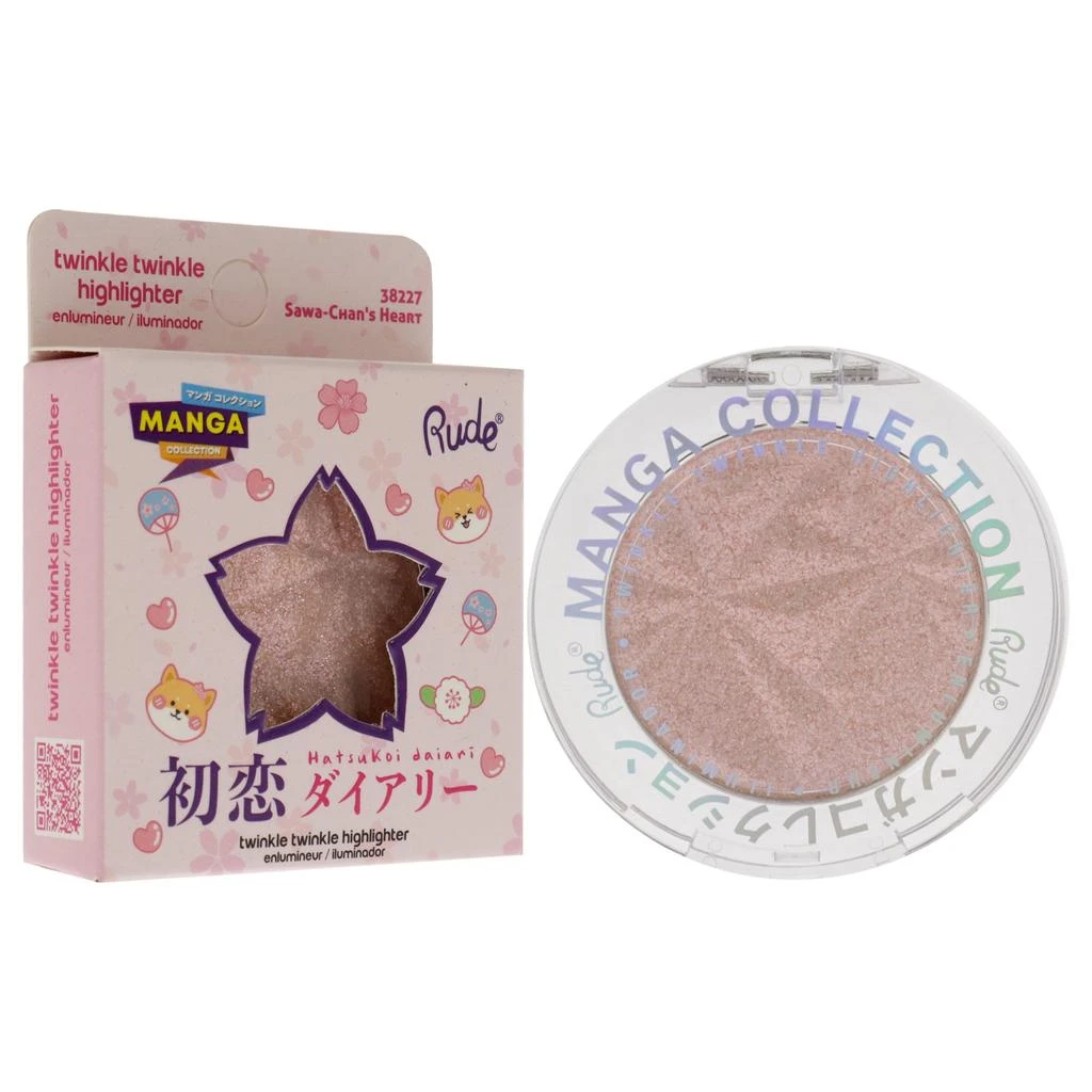 商品Rude Cosmetics|Manga Collection Twinkle Twinkle Highlighter - Sawa-Chans Heart by Rude Cosmetics for Women - 0.14 oz Highlighter,价格¥94,第2张图片详细描述