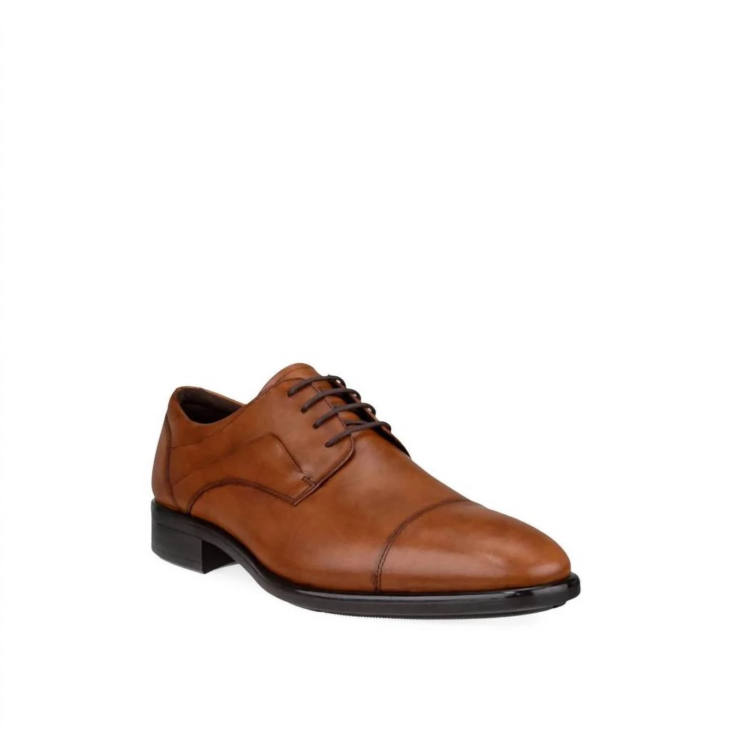 商品ECCO|Men's Citytray 2 Cap Toe Dress Shoe In Amber,价格¥1134,第1张图片