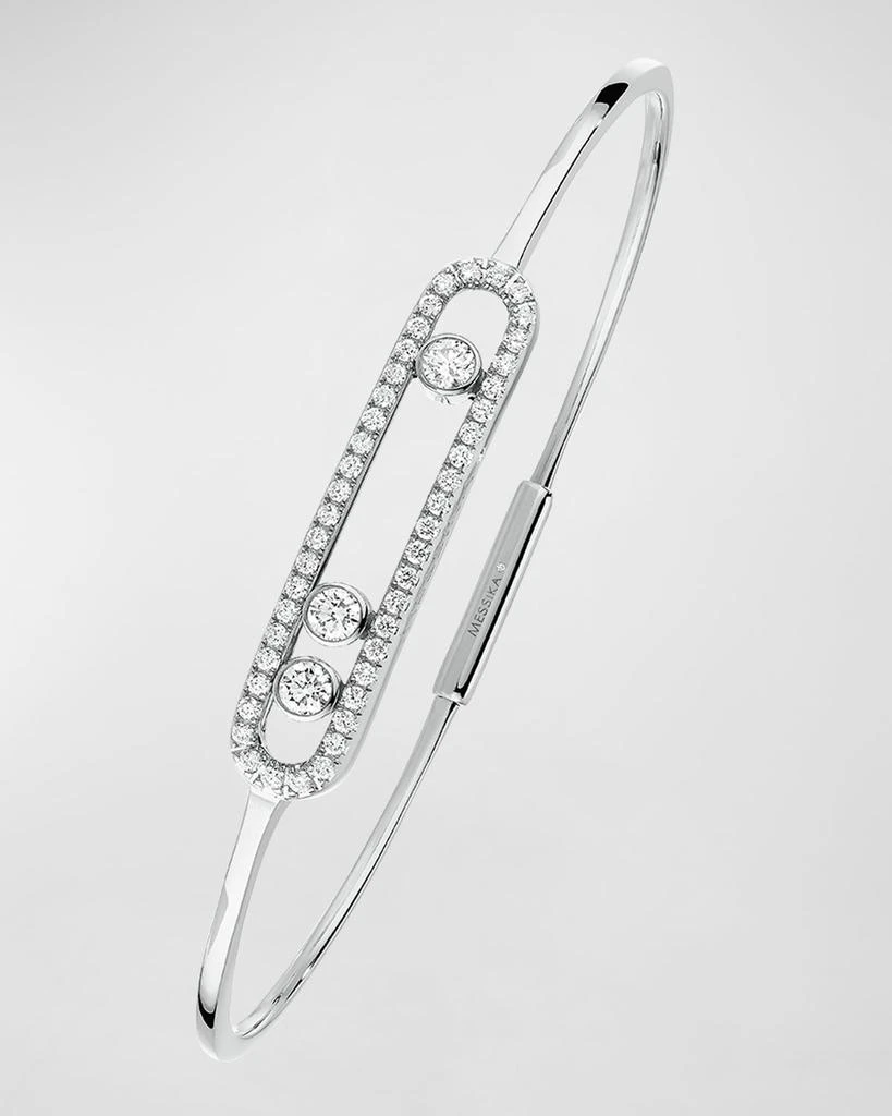 商品Messika|Move Pave 18K White Gold Thin Bangle, Size Medium,价格¥51298,第1张图片