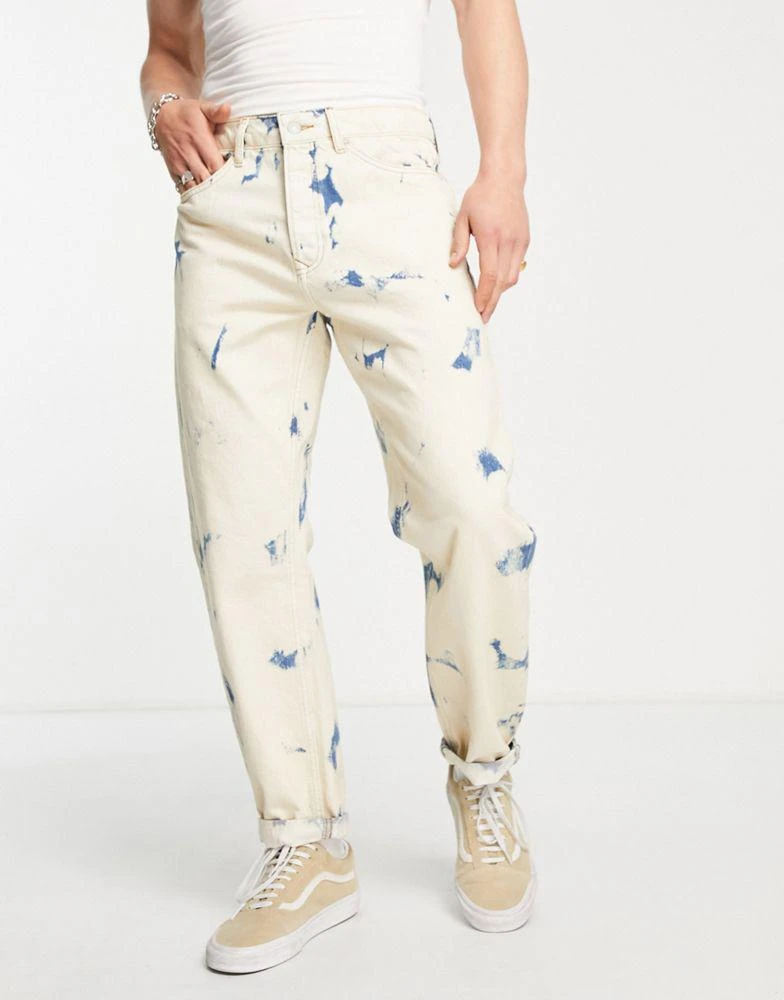商品Topman|Topman relaxed  jeans in light wash blue,价格¥310,第1张图片