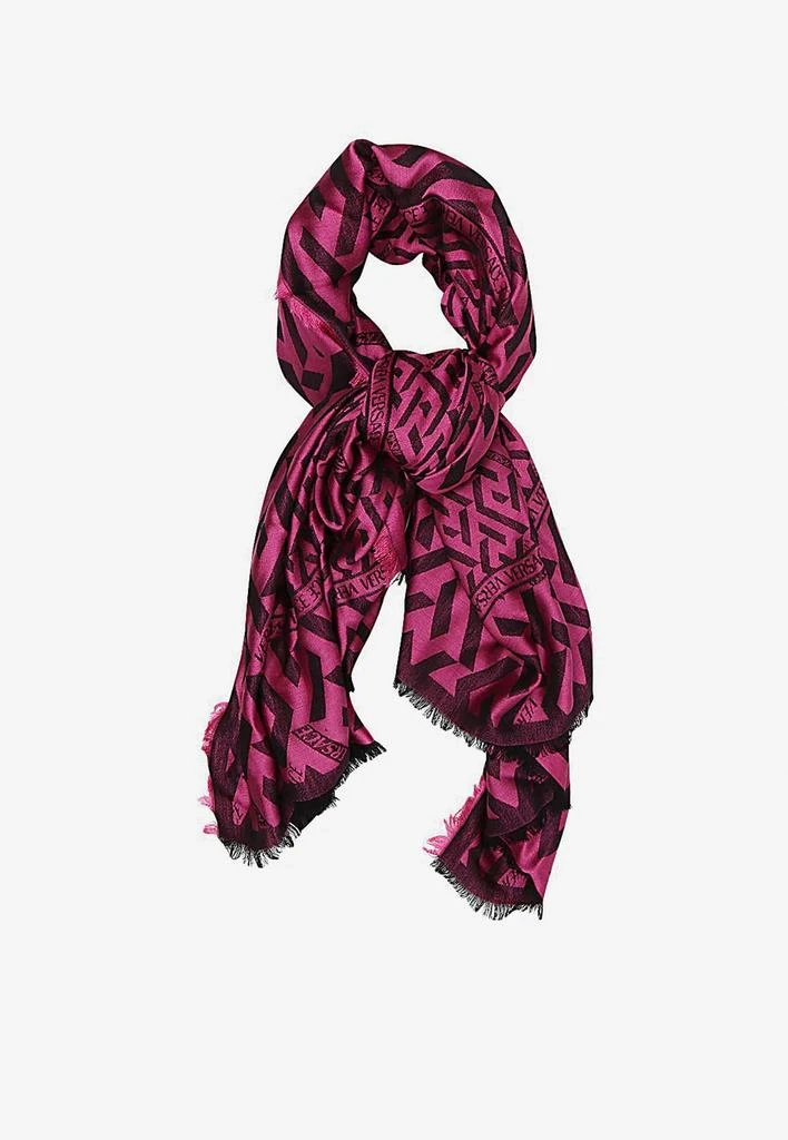 商品Versace|La Greca Jacquard Shawl in Wool and Silk,价格¥2465,第2张图片详细描述