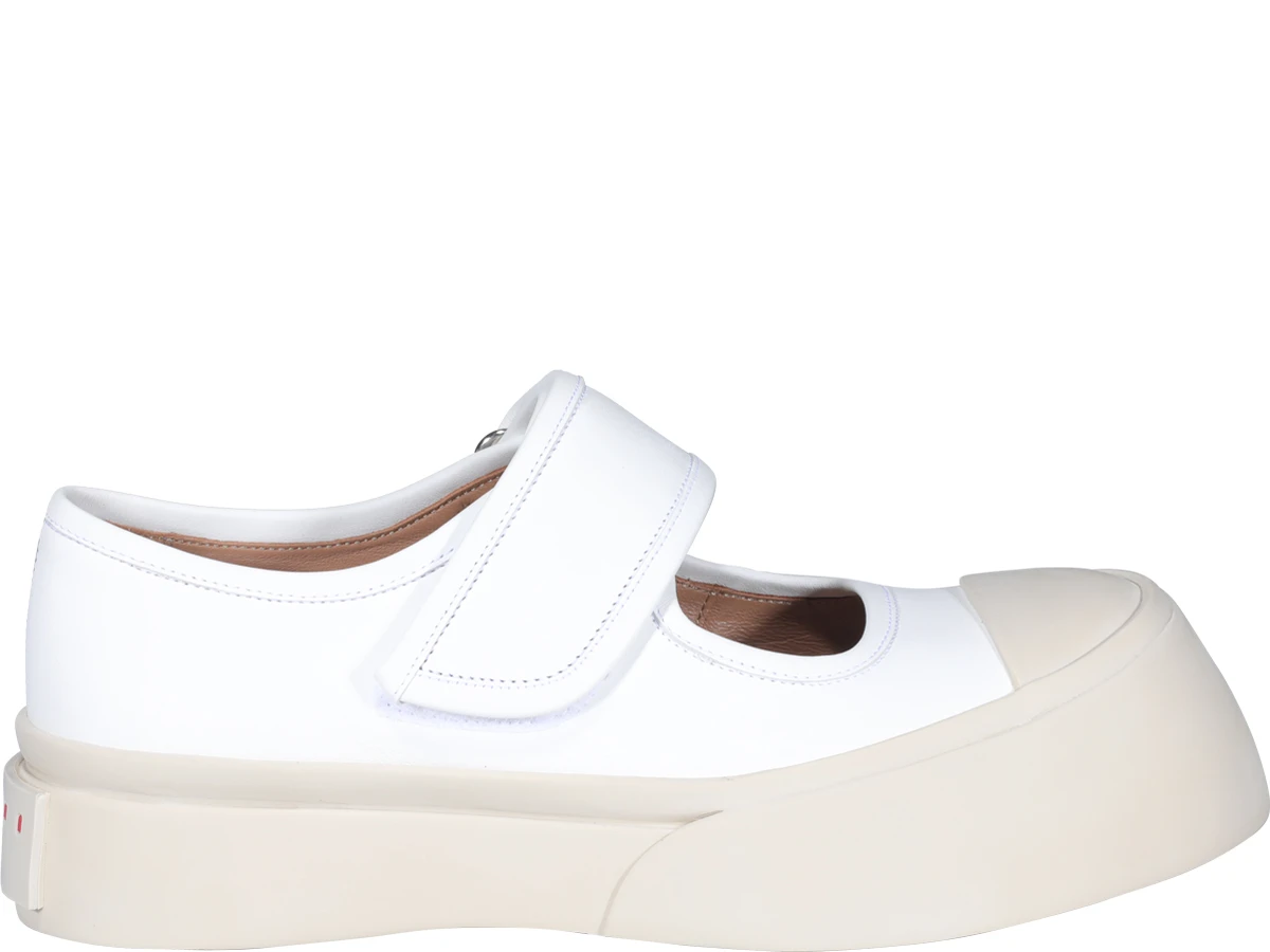商品Marni|明星同款大头玛丽珍鞋 白色  100% 小牛皮,价格¥4403,第1张图片