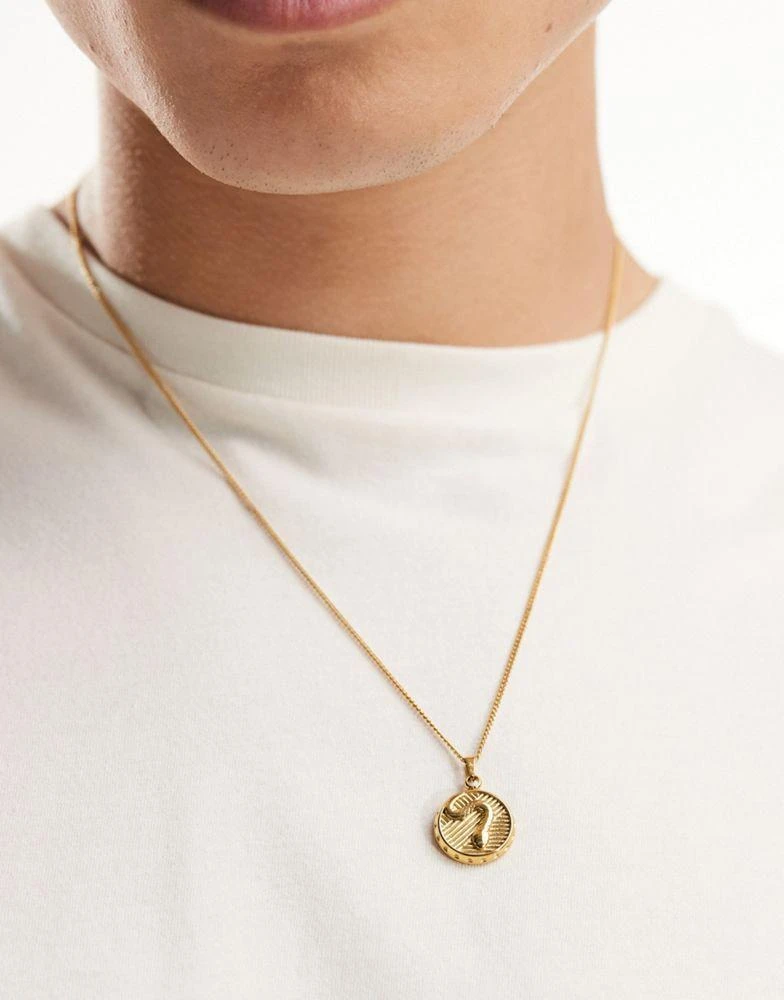 商品LOST SOULS|Lost Souls stainless steel snake disc pendant necklace in 18k gold plated,价格¥115,第2张图片详细描述