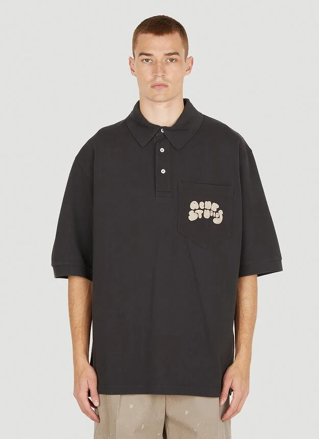 商品Acne Studios|Bubble Logo Polo Shirt in Dark Brown,价格¥1680,第1张图片