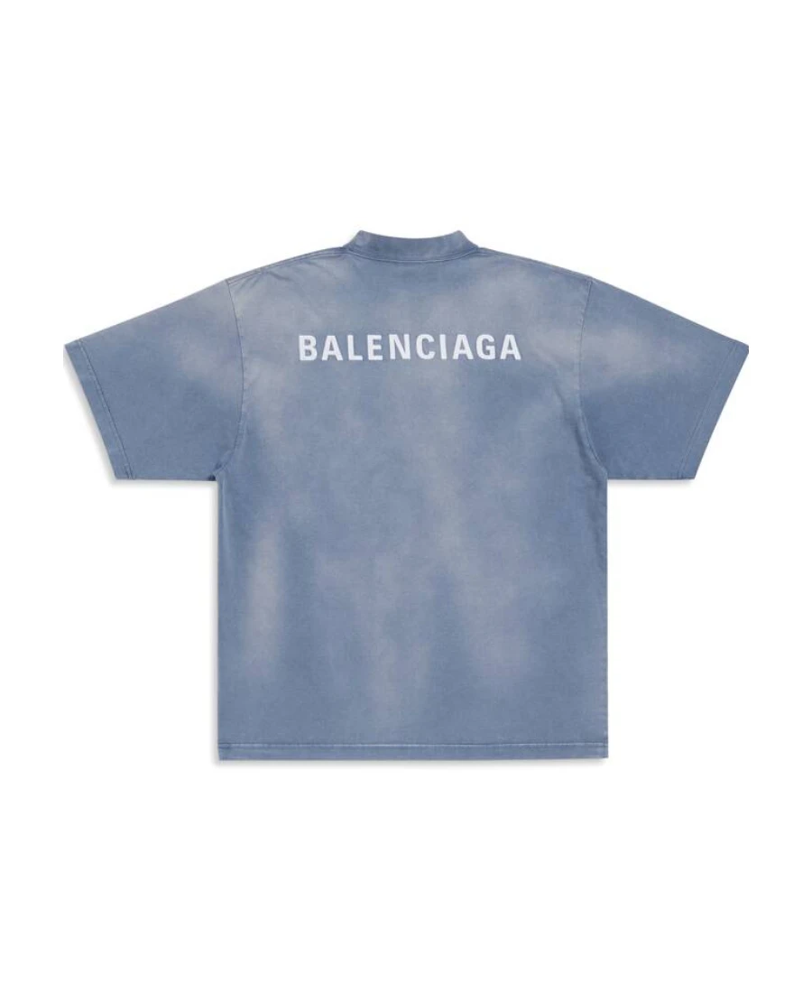商品【商品预售7天】 Balenciaga|Balenciaga 男士T恤 764235TPVK14313 蓝色,价格¥3994,第3张图片详细描述