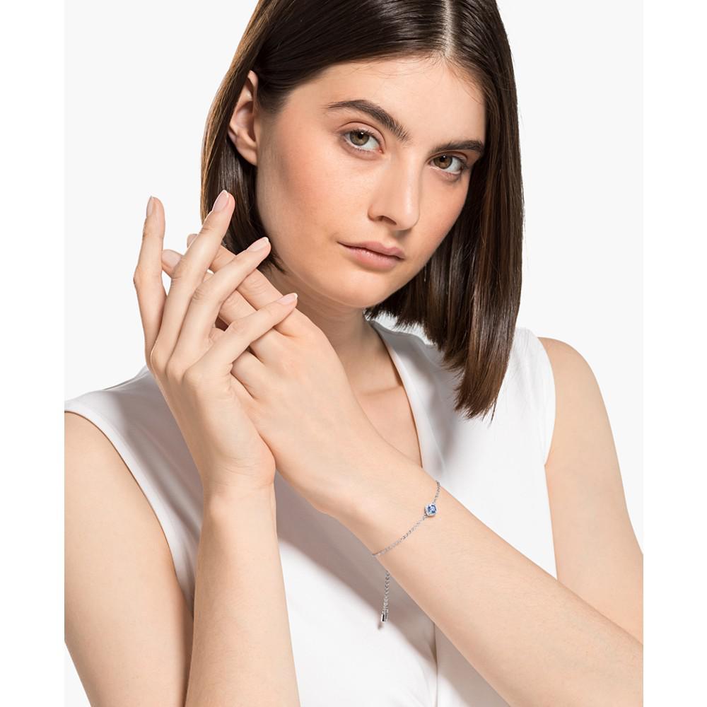 Silver-Tone Cushion-Crystal Slider Bracelet商品第4张图片规格展示