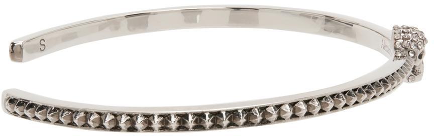 商品Alexander McQueen|Silver Skull Cuff Bracelet,价格¥3296,第7张图片详细描述
