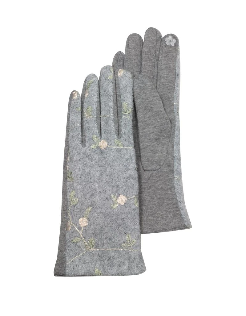 商品Julia Cocco' 茱利娅可可|Pearl Gray Floral Embroidered Touchscreen Women's Gloves,价格¥50,第1张图片