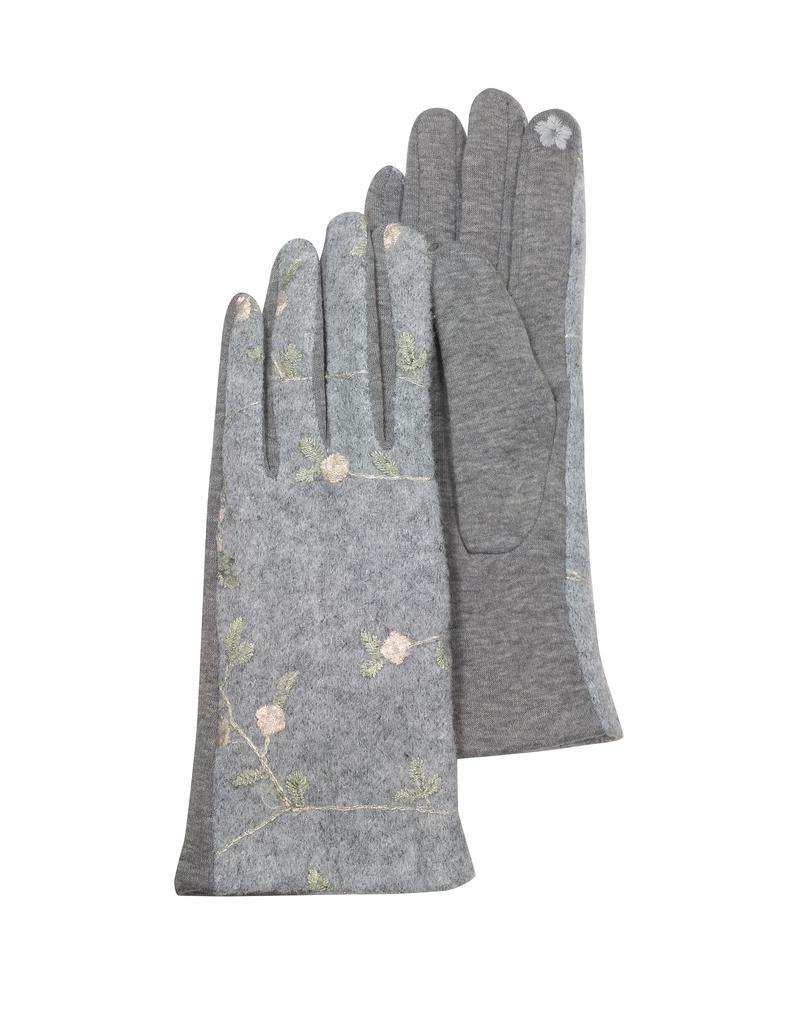商品Julia Cocco' 茱利娅可可|Pearl Gray Floral Embroidered Touchscreen Women's Gloves,价格¥87,第1张图片