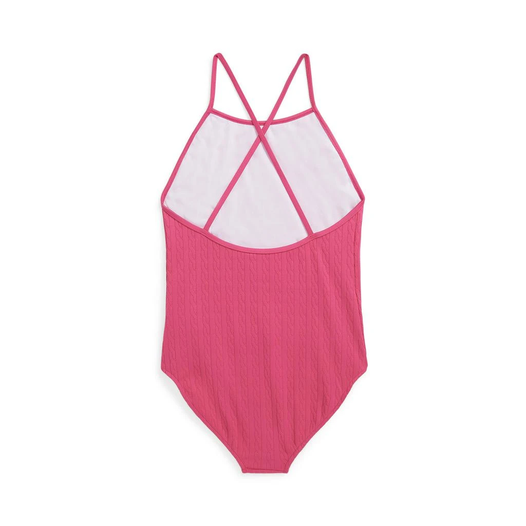 商品Ralph Lauren|Stretch Jacquard One-Piece Swimsuit (Big Kid),价格¥270,第2张图片详细描述