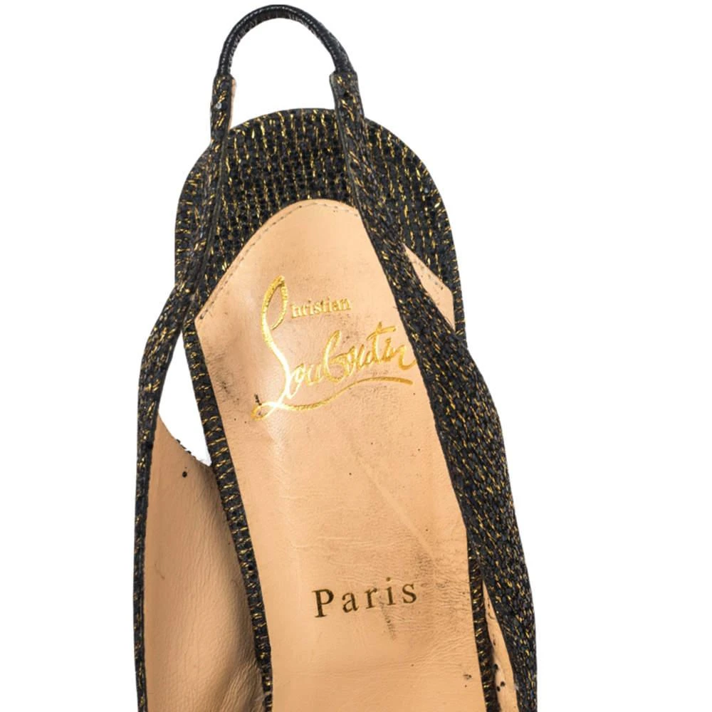 Christian Louboutin Metallic Bronze Lurex Fabric Jenny Knotted Slingback Pumps Size 39.5 商品