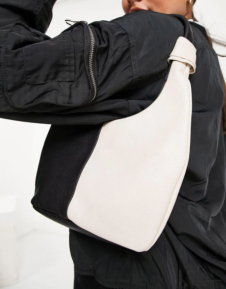 商品ASOS|ASOS DESIGN leather colourblock shoulder bag ,价格¥214,第1张图片