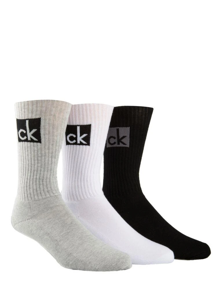 商品Calvin Klein|3-Pair Cushion Athleisure Big Logo Crew Socks,价格¥106,第1张图片