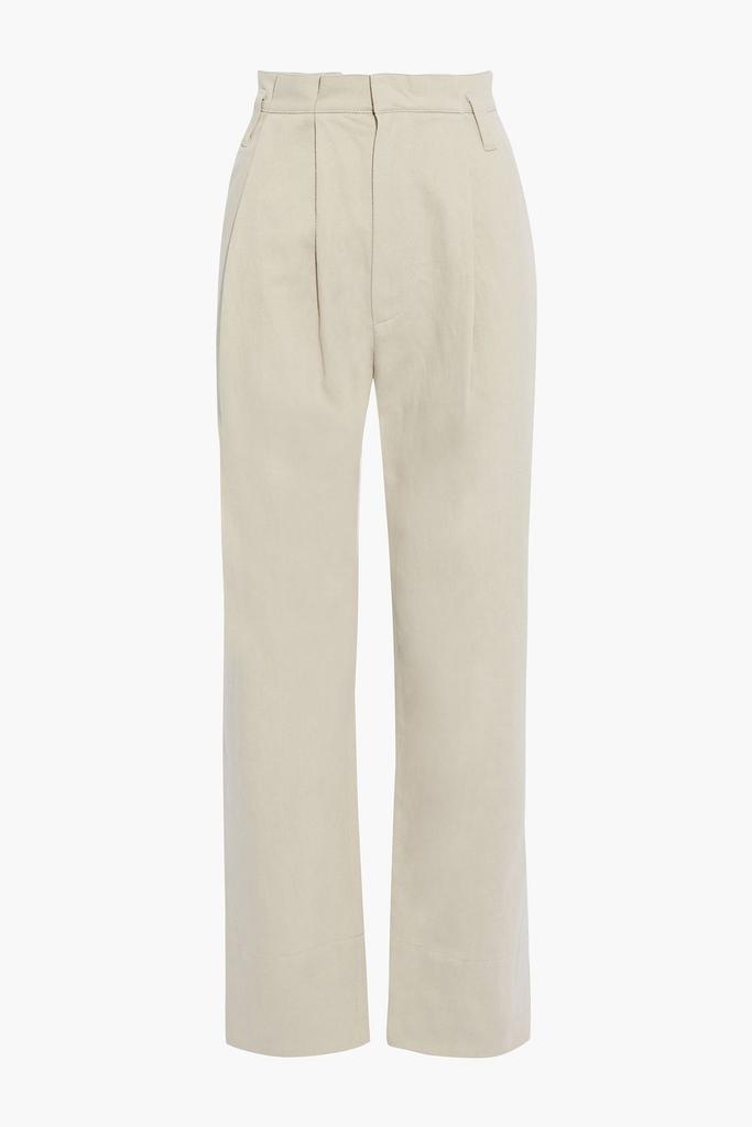 Cotton and linen-blend twill straight-leg pants商品第1张图片规格展示